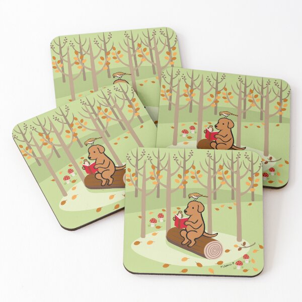 Item preview, Fox Red Labrador Reading in the Forest designed and sold by HappyLabradors.