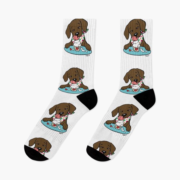 Item preview, Cute Chocolate Labrador Eating Ice Cream designed and sold by HappyLabradors.