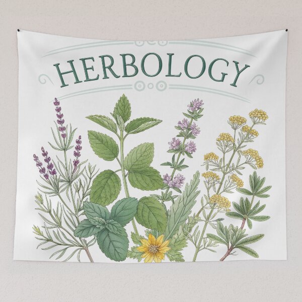 Item preview, Herbology Art Print – Elegant Medicinal Herbs Illustration for Home & Study designed and sold by VividOrganica.