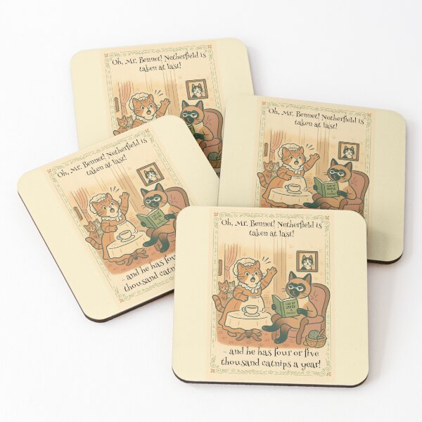 Item preview, Oh, Mr. Bennet! Netherfield Is Taken at Last – Jane Austen Cat Parody designed and sold by Sandy's Cheeky Studio.