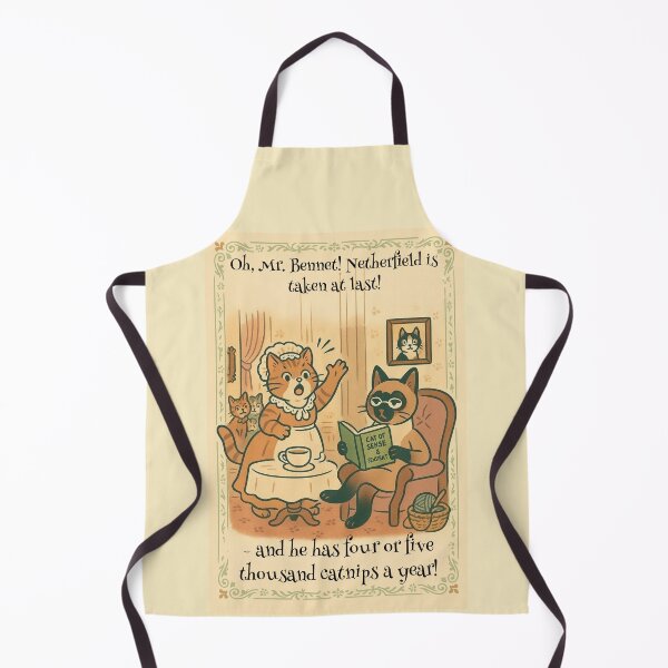 Item preview, Oh, Mr. Bennet! Netherfield Is Taken at Last – Jane Austen Cat Parody designed and sold by Sandy's Cheeky Studio.
