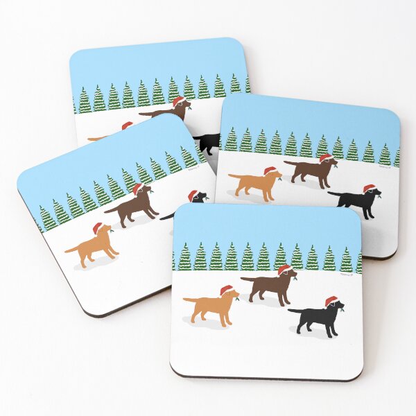 Item preview, Labrador Trio Christmas Snowfield designed and sold by HappyLabradors.