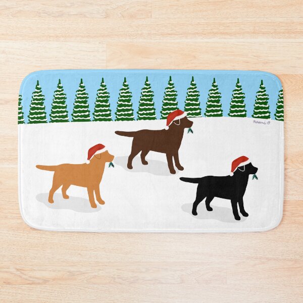 Item preview, Labrador Trio Christmas Snowfield designed and sold by HappyLabradors.