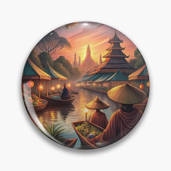 Item preview, Enchanting Thai Floating Market designed and sold by MugnificentShop.