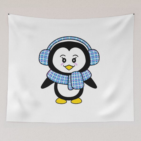 Item preview, Adorable Penguin With Ear Muffs And Scarf designed and sold by Sartoris Art.