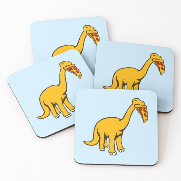 Item preview, Brachiosaurus Dino Salami Pizza Fast Food Eating Dinosaur designed and sold by shirt-o-mat.