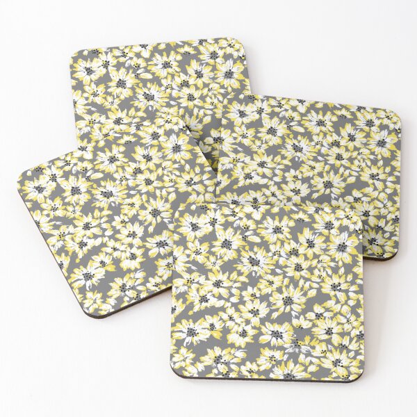 Item preview, Bloom Bud-Butter Cup Yellow And Grey designed and sold by Fabricatemyart.