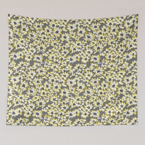 Item preview, Bloom Bud-Butter Cup Yellow And Grey designed and sold by Fabricatemyart.