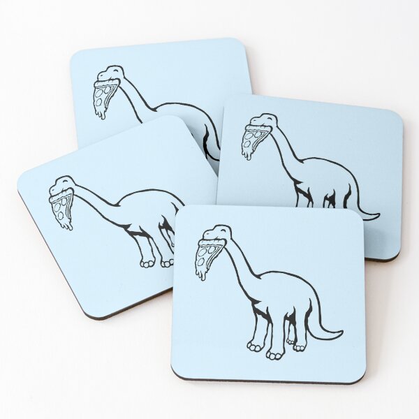 Item preview, Brachiosaurus Dino Salami Pizza Fast Food Eating Dinosaur designed and sold by shirt-o-mat.