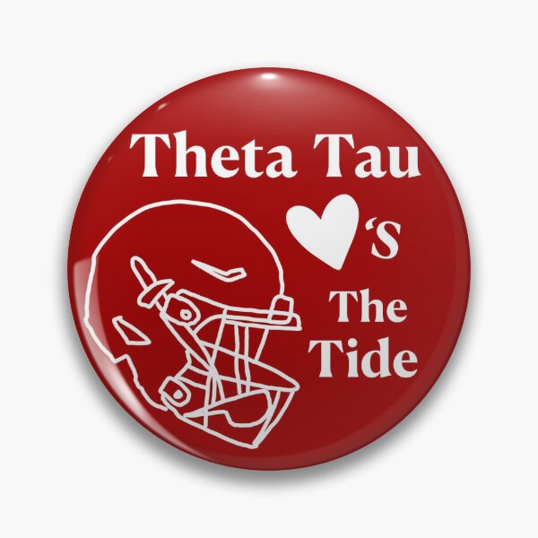 Item preview, Theta Tau loves football (crimson and white) designed and sold by MuThetaTau.