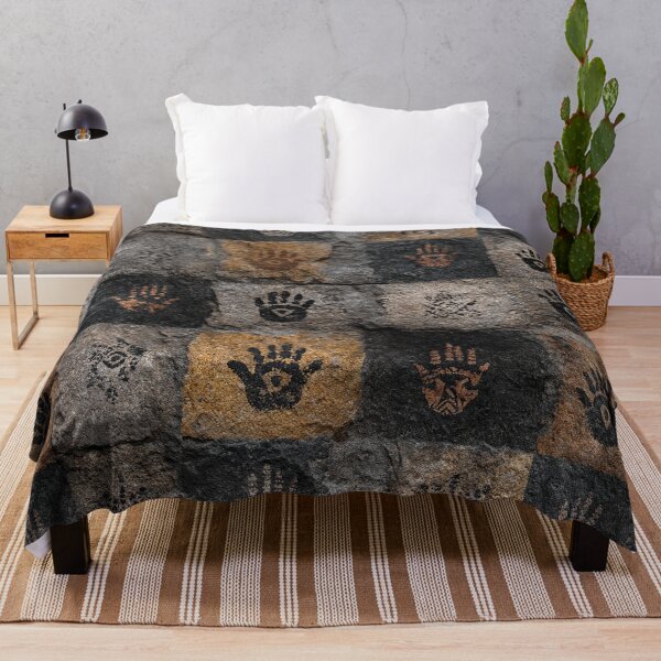 Item preview, Cave Art Pattern - Handprints On Stone designed and sold by HausKatz.
