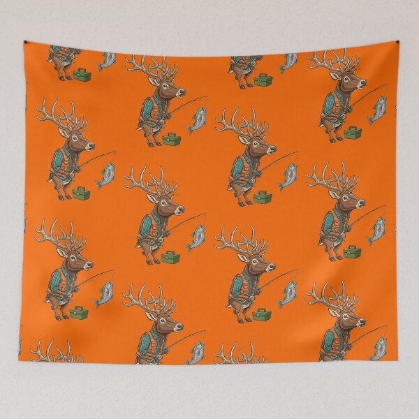Item preview, An Elk fishing with their tackle box  designed and sold by Too Kool Designing .