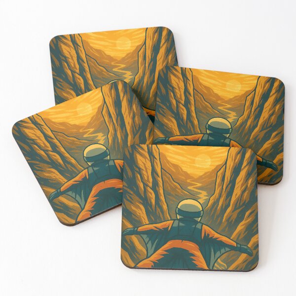 Item preview, Wingsuit Canyon Escape Retro Action Illustration designed and sold by Jack’s Shirts Craft.