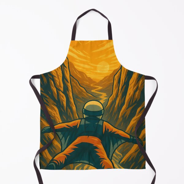 Artikelvorschau, Wingsuit Canyon Flucht Retro Action Illustration entworfen und verkauft von Jack’s Shirts Craft.