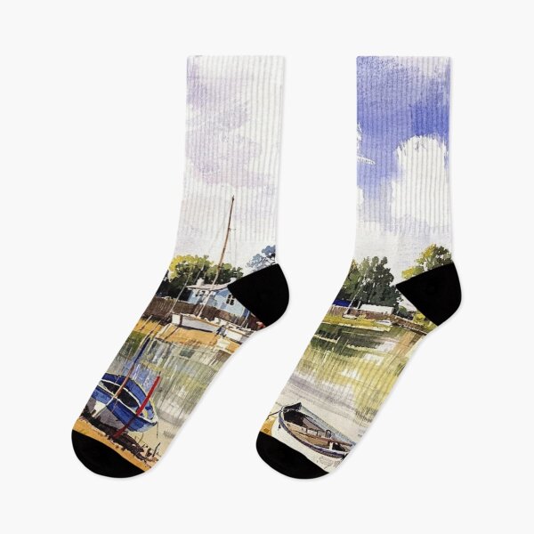 Item preview, Cockwood Harbour(watercolour + AI) designed and sold by artsmeow.