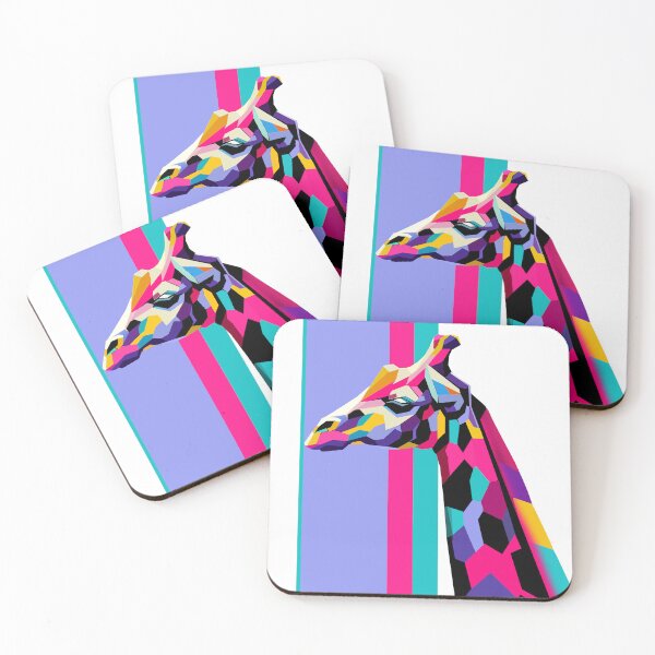 Item preview, Vibrant Colorful Giraffe – Abstract Mosaic Animal Art designed and sold by InFrameVision.
