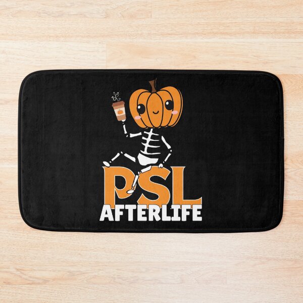 Item preview, Cute Skeleton with Pumpkin Spice Latte in the Afterlife – Fall Halloween Fun designed and sold by SunandShade.