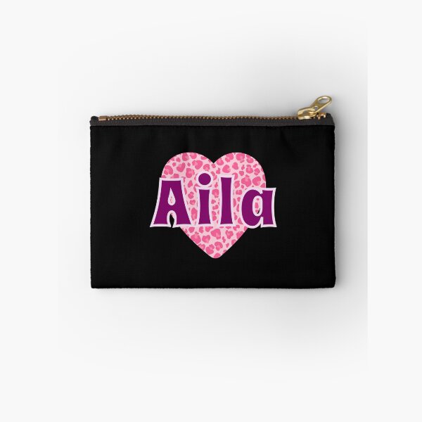 Item preview, Aila Name Pink Leopard Heart  designed and sold by Jeallan Designs.