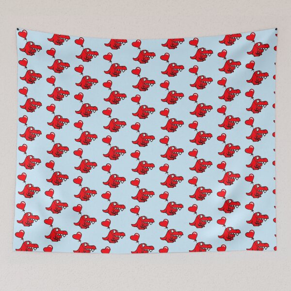 Item preview, Dino Heart Balloon Funny Little Dinosaur Cute Happy designed and sold by shirt-o-mat.