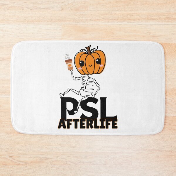 Item preview, Cute Skeleton with Pumpkin Spice Latte in the Afterlife – Fall Halloween Fun designed and sold by SunandShade.