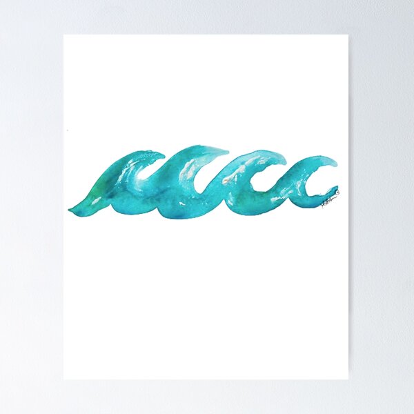 Item preview, blue water color waves designed and sold by islandinthesun.