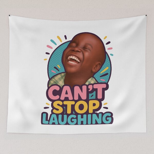 Item preview, Can’t Stop Laughing – Funny Happy Face Light Text Design for T-Shirts, Hoodies, Mugs & Gifts designed and sold by GogoVibes.