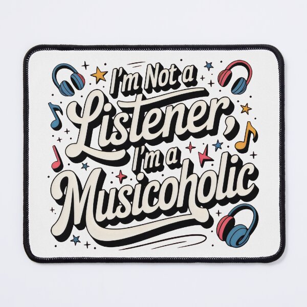 Item preview, Whimsical Musicaholic Design with Headphones and Musical Icons designed and sold by SplashTastic.