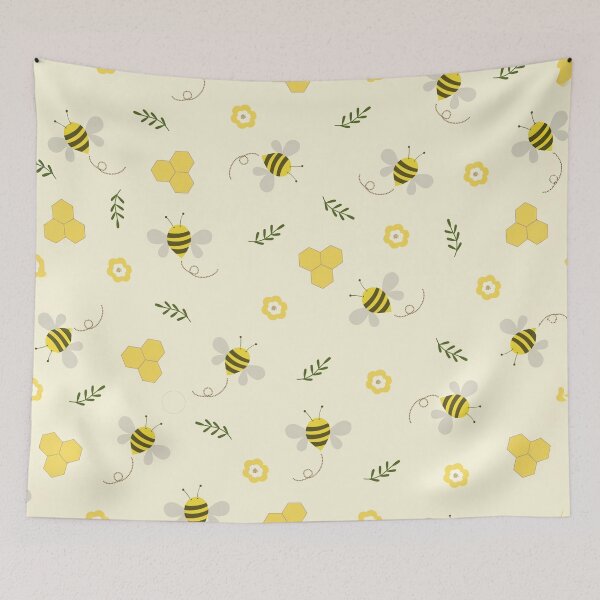 Item preview, Cute Bee & Honeycomb Pattern – Whimsical Nature Seamless Design designed and sold by Rechtop.