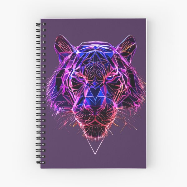 Item preview, Neon Tiger Face – Fierce Wildlife in Glowing Line Art designed and sold by Naturalite19.