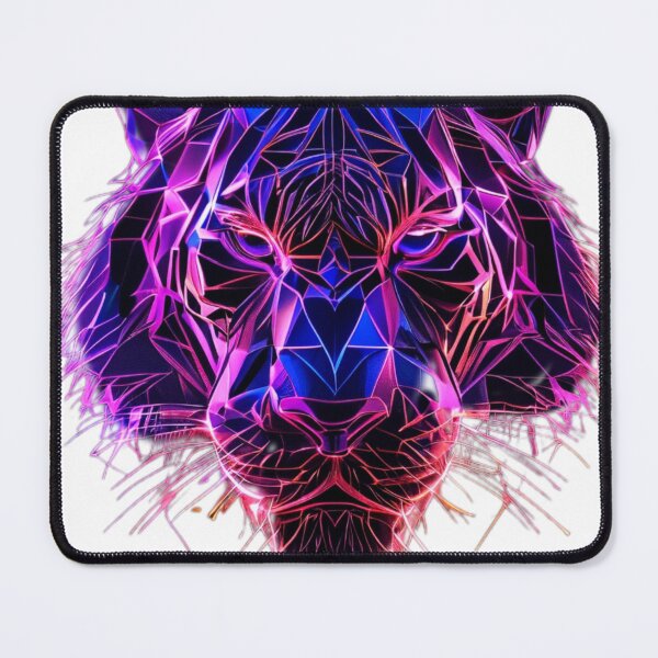 Item preview, Neon Tiger Face – Fierce Wildlife in Glowing Line Art designed and sold by Naturalite19.