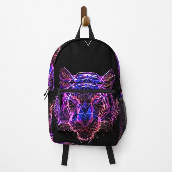 Item preview, Neon Tiger Face – Fierce Wildlife in Glowing Line Art designed and sold by Naturalite19.