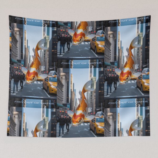 Item preview, Fish Out of Water - Funny & Awkward Fish Art designed and sold by CanvasCarousel.