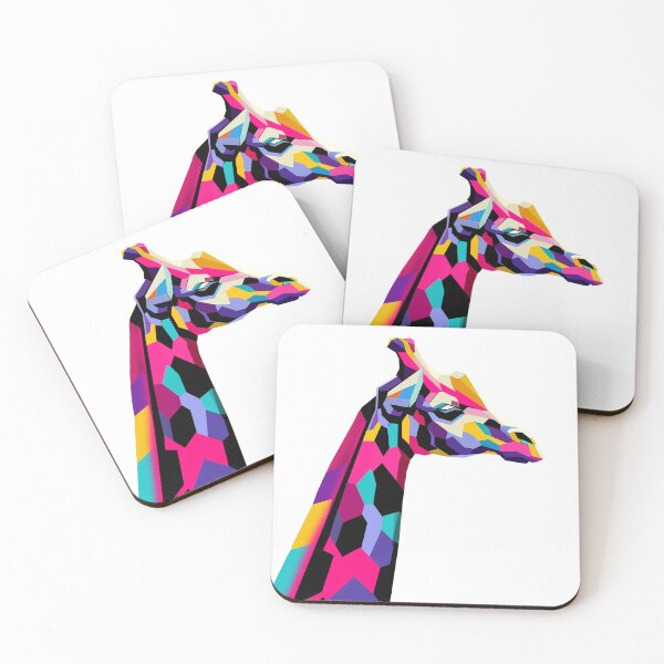 Item preview, Vibrant Colorful Giraffe – Abstract Mosaic Animal Art designed and sold by InFrameVision.