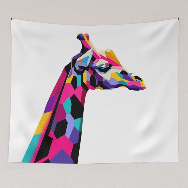 Item preview, Vibrant Colorful Giraffe – Abstract Mosaic Animal Art designed and sold by InFrameVision.