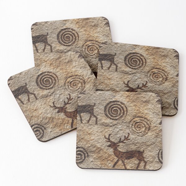 Item preview, Ancient Cave Art - Deer On Stone Pattern designed and sold by HausKatz.