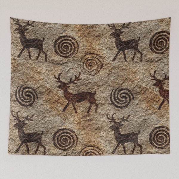 Item preview, Ancient Cave Art - Deer On Stone Pattern designed and sold by HausKatz.