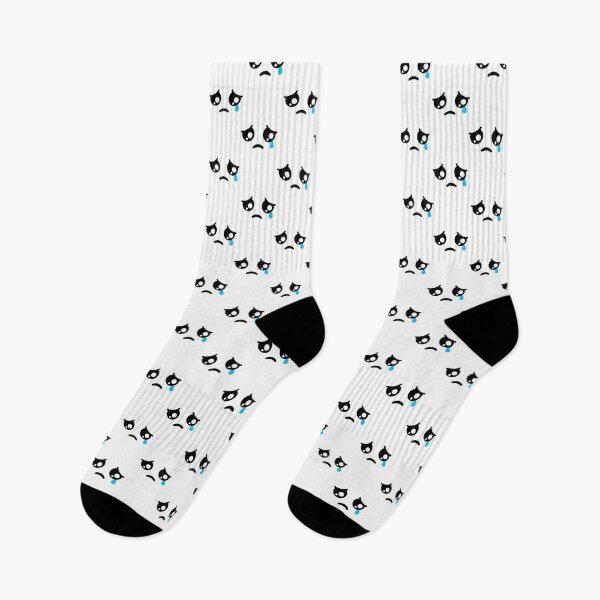 Item preview, Cute kawaii blushing sad face with tear falling pattern designed and sold by BlushyPrint.