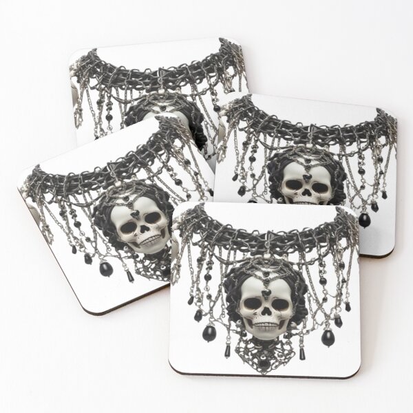 Item preview, Skull Statement Necklace – Dark Gothic Necklace Design designed and sold by Antik by Schulz.