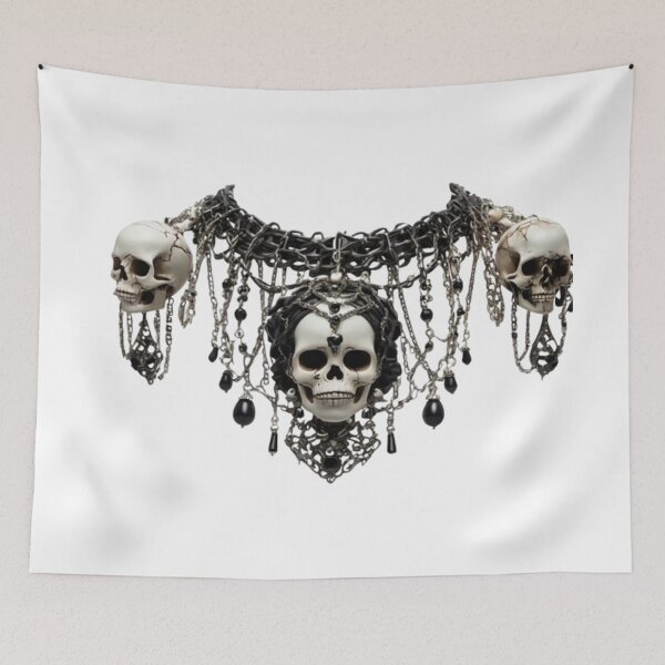 Item preview, Skull Statement Necklace – Dark Gothic Necklace Design designed and sold by Antik by Schulz.