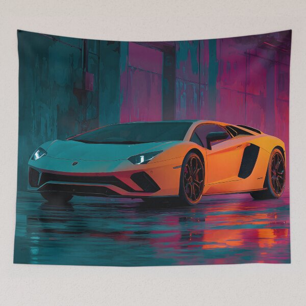 Item preview, Lamborghini LP780-4 Ultimae Artwork – Bold Colorful Wall Poster designed and sold by AutoPopStudio.