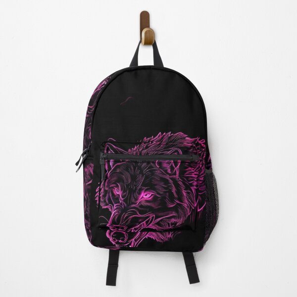 Item preview, Neon Red Wolf – Fierce Attack Gaze in Glowing Line Art designed and sold by Naturalite19.