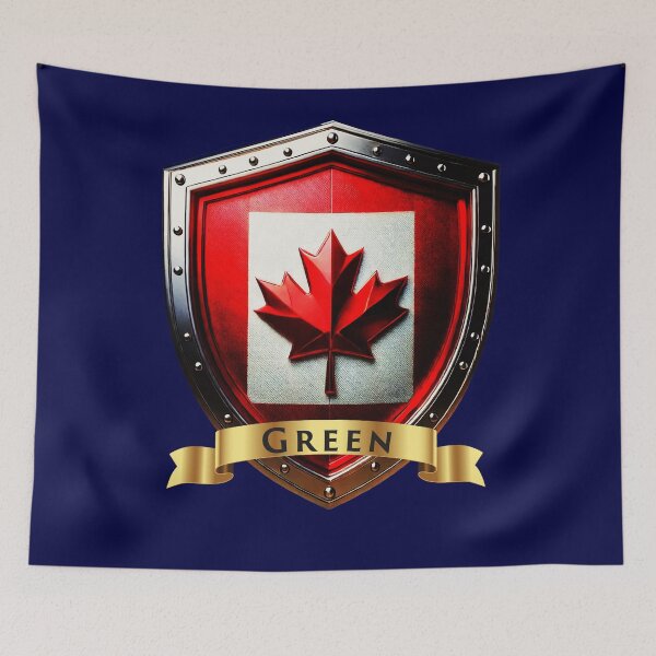Item preview, Green Family Canada Shield, Maple Leaf Heraldry Crest designed and sold by Highlandkings.