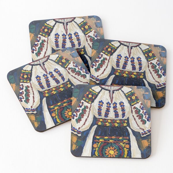 Artikelvorschau, Folkloristisches Kleid, bestickt in verschiedenen Farben: Dunkelrot, Marineblau, Gelb, Weiß und Blau. entworfen und verkauft von jotcar.
