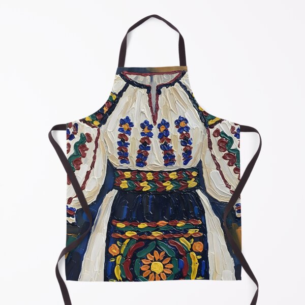 Artikelvorschau, Folkloristisches Kleid, bestickt in verschiedenen Farben: Dunkelrot, Marineblau, Gelb, Weiß und Blau. entworfen und verkauft von jotcar.