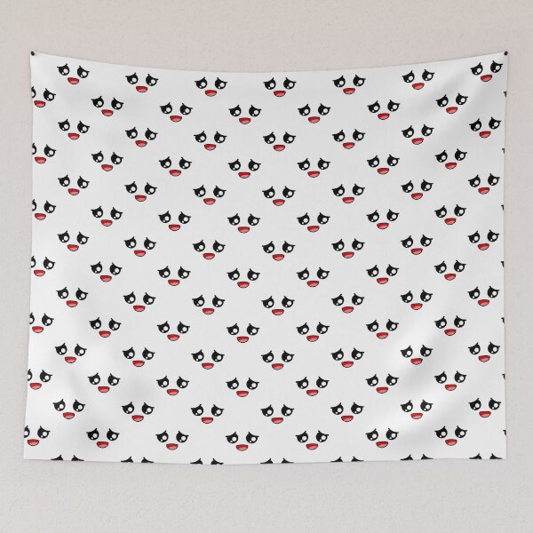 Item preview, Cute kawaii blushing calmed face pattern designed and sold by BlushyPrint.