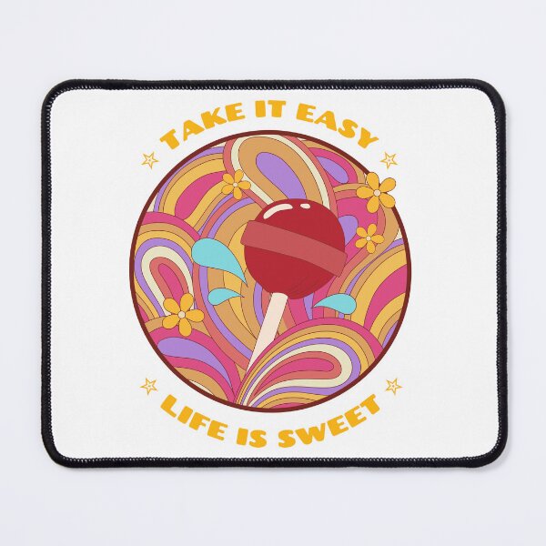 Item preview, Take it easy * Life is SWEET retro lollipop hippie psychedelic designed and sold by JusTiceT-shirts.