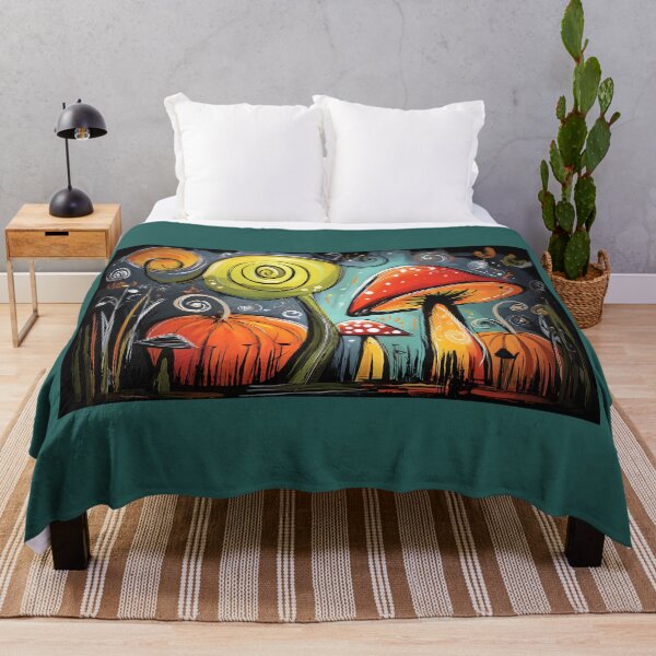 Item preview, Step Into a Whimsical Halloween World of Oversized Mushrooms and Swirling Patterns designed and sold by OlfactoART Studio.