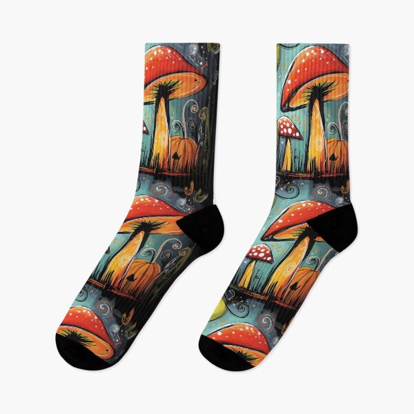 Item preview, Step Into a Whimsical Halloween World of Oversized Mushrooms and Swirling Patterns designed and sold by OlfactoART Studio.