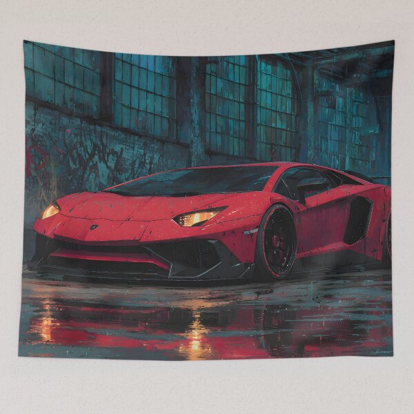 Item preview, Lamborghini LP780-4 Ultimae Garage Art – Supercar Canvas Print designed and sold by AutoPopStudio.