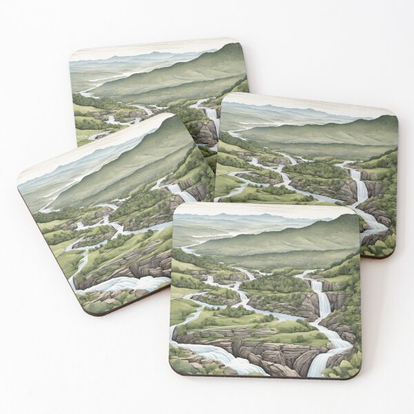 Item preview, Expansive River Valley with Multiple Waterfalls designed and sold by Apex Designs.